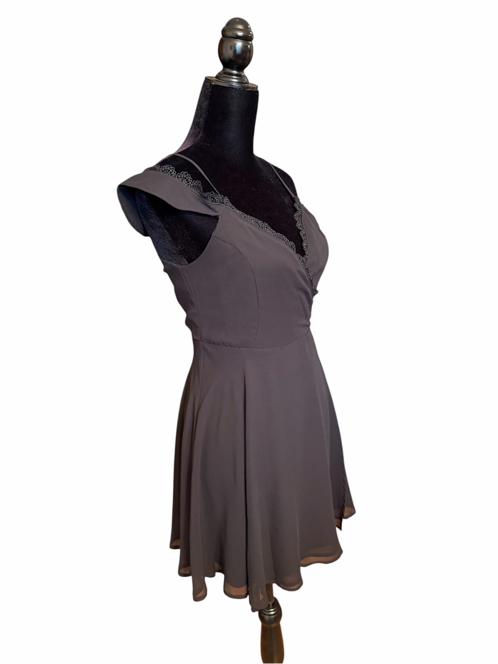 Lulus Off-Shoulder Black V-Neck Mini Dress Size S - Picture 5 of 12